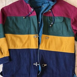 Vintage Color Block Fireman Clasp Jacket